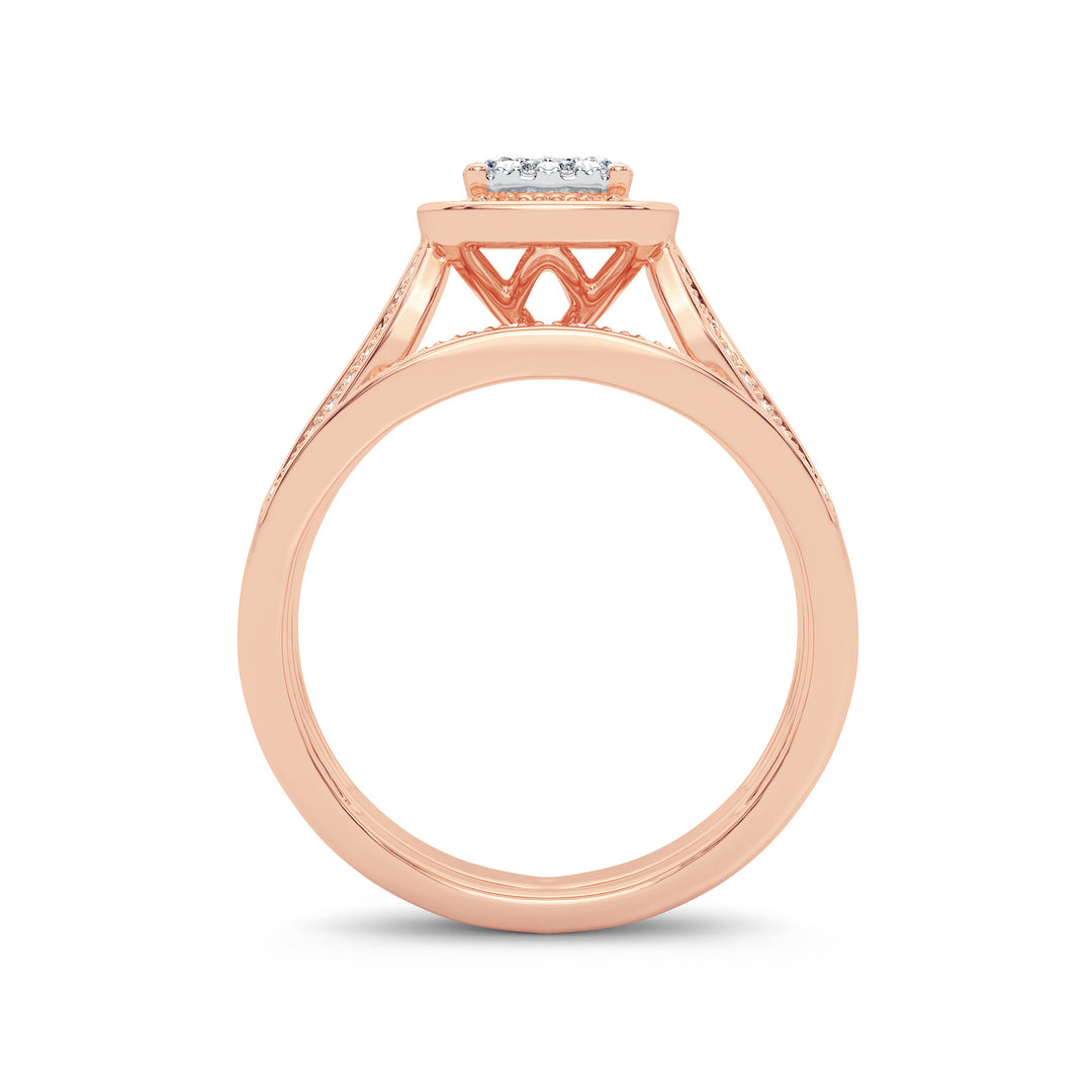Sparkling 14k White Gold 0.40CT Lab Diamond Bridal Ring