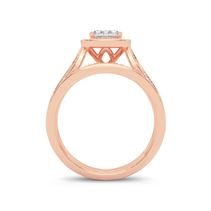 Sparkling 14k White Gold 0.40CT Lab Diamond Bridal Ring