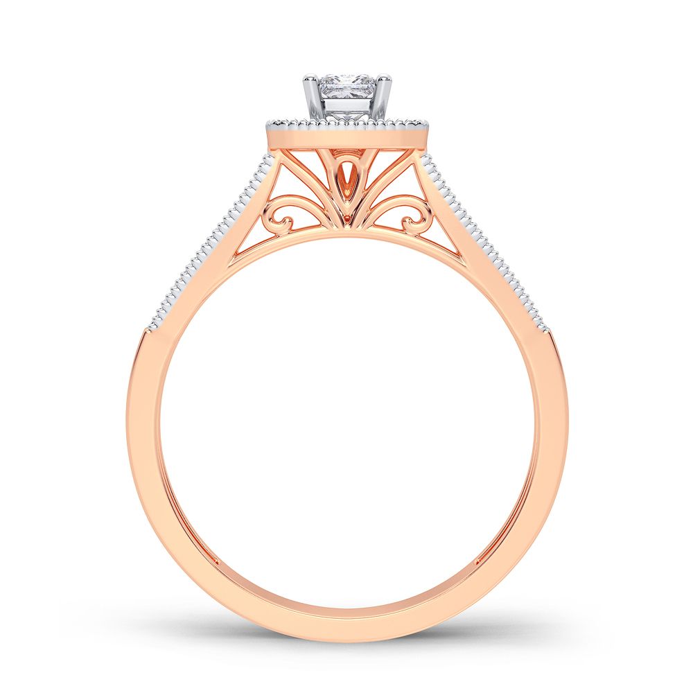 Romantic Rose Gold Lab Diamond Engagement Ring