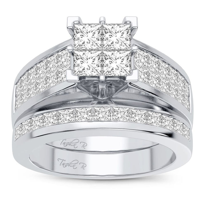 Brilliant 14k White Gold Lab Diamond Bridal Ring