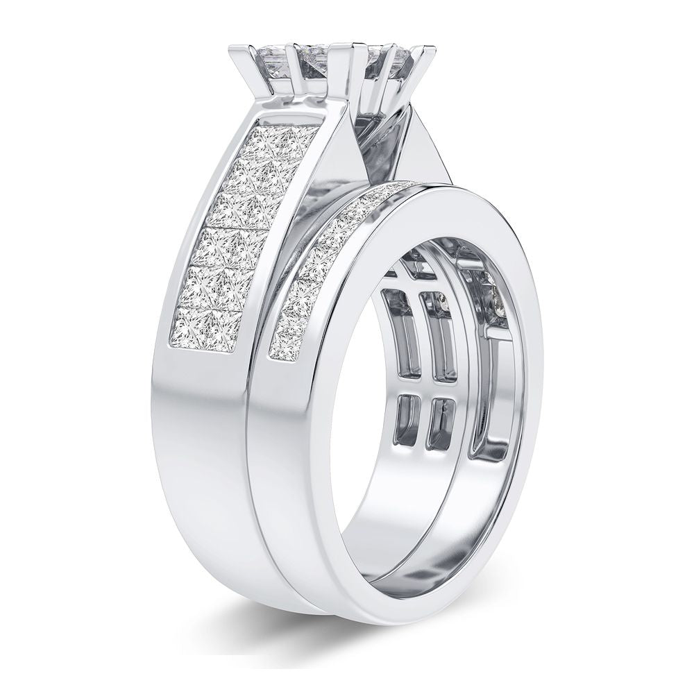 Brilliant 14k White Gold Lab Diamond Bridal Ring