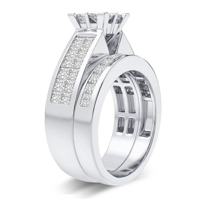 Brilliant 14k White Gold Lab Diamond Bridal Ring