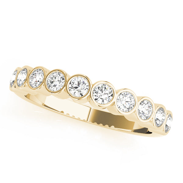 18K Yellow Gold 1/4 CT Diamond Wedding Band