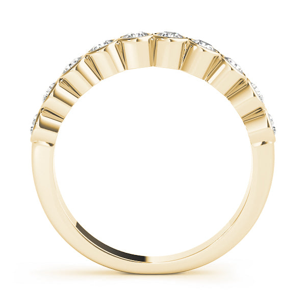 18K Yellow Gold 1/4 CT Diamond Wedding Band