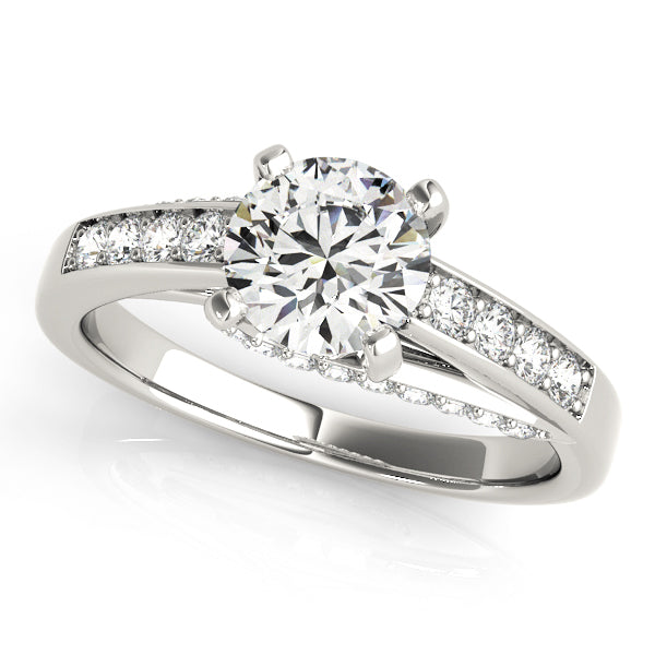 Single Row Diamond Engagement Ring