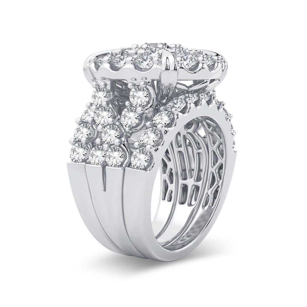 Brilliant 14k White Gold 5CT Lab Diamond Bridal Ring