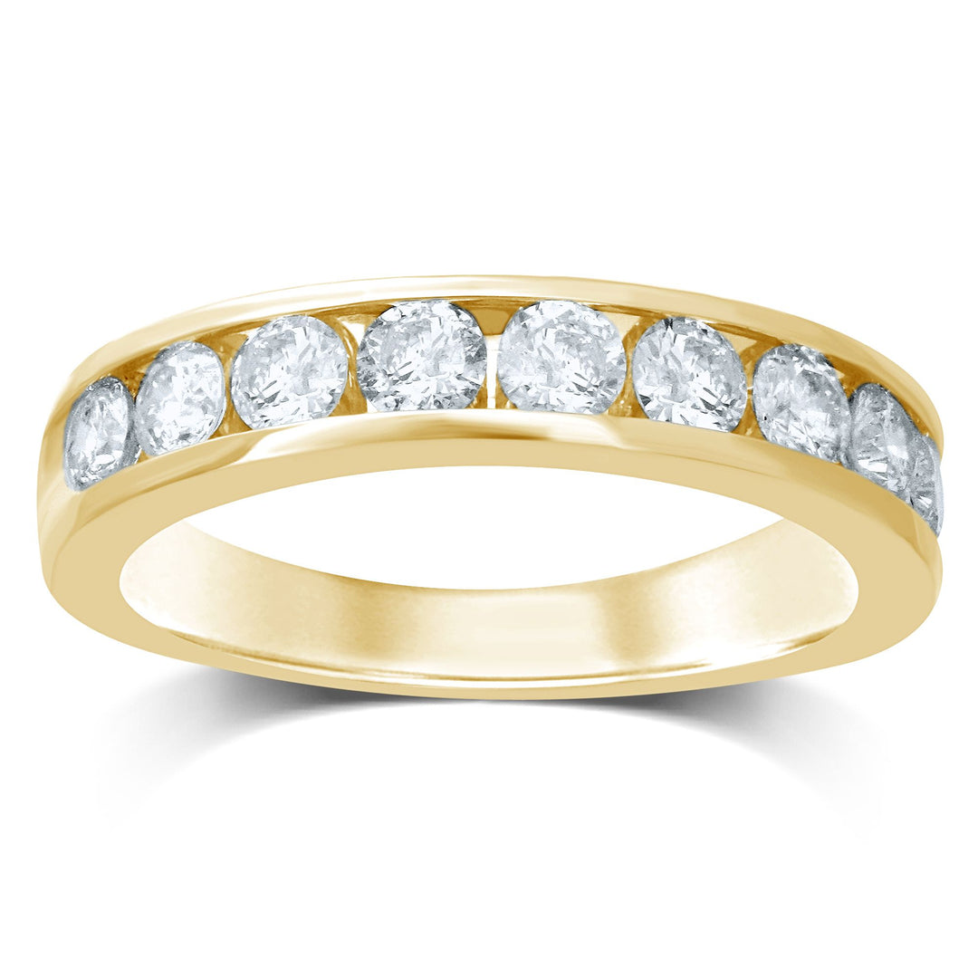 14K 0.10CT Diamond Band (9 Diamond Stones)