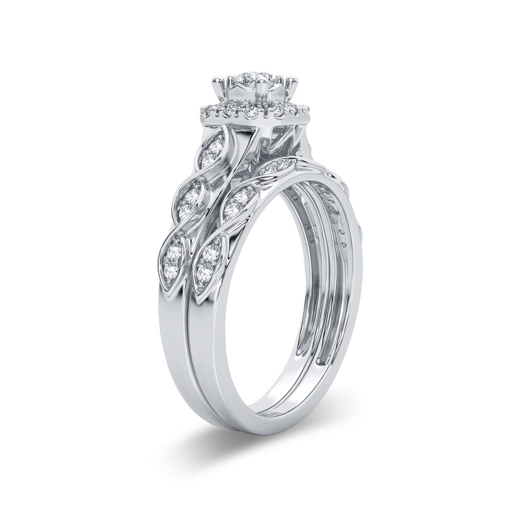 Elegant 14k White Gold 0.42CT Lab Diamond Engagement Ring