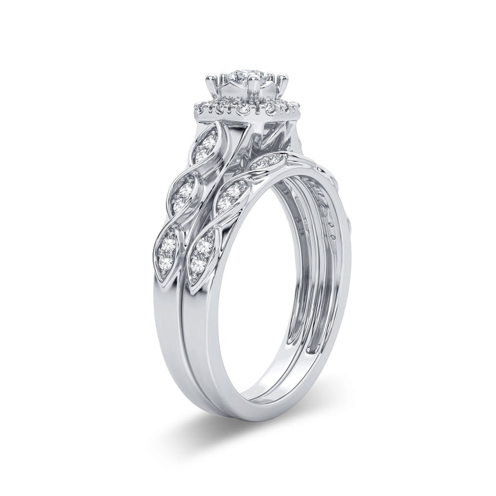 Elegant 14k White Gold 0.42CT Lab Diamond Engagement Ring