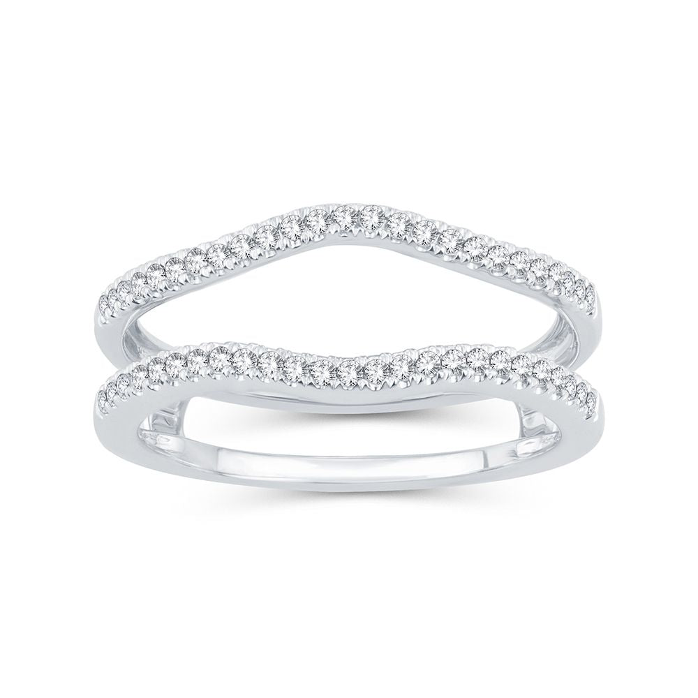 14k White Gold Lab Diamond Ring Guard Enhancer