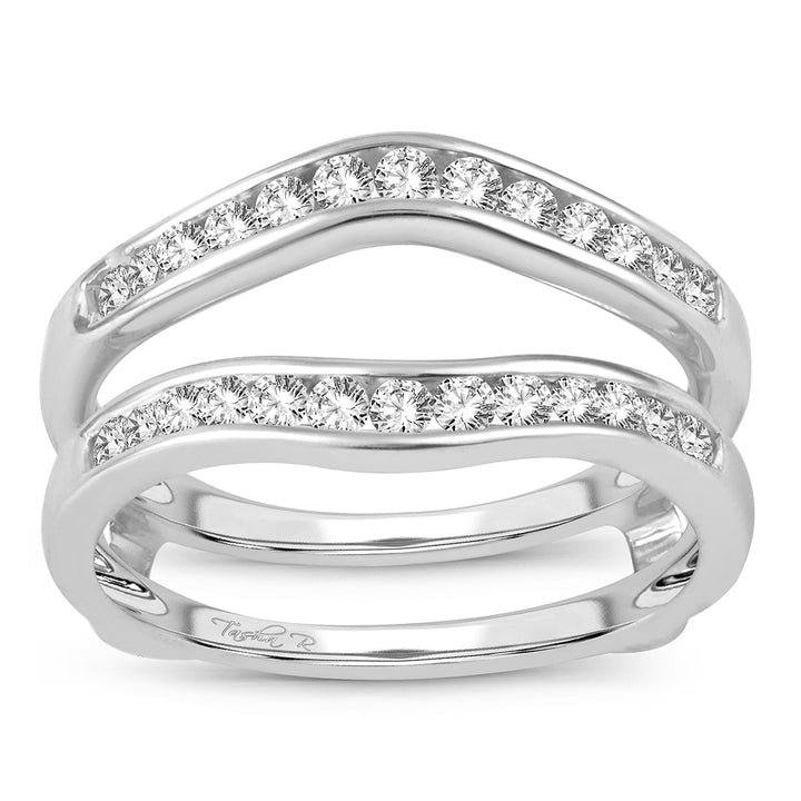 14k White Gold Lab Diamond Ring Guard Enhancer