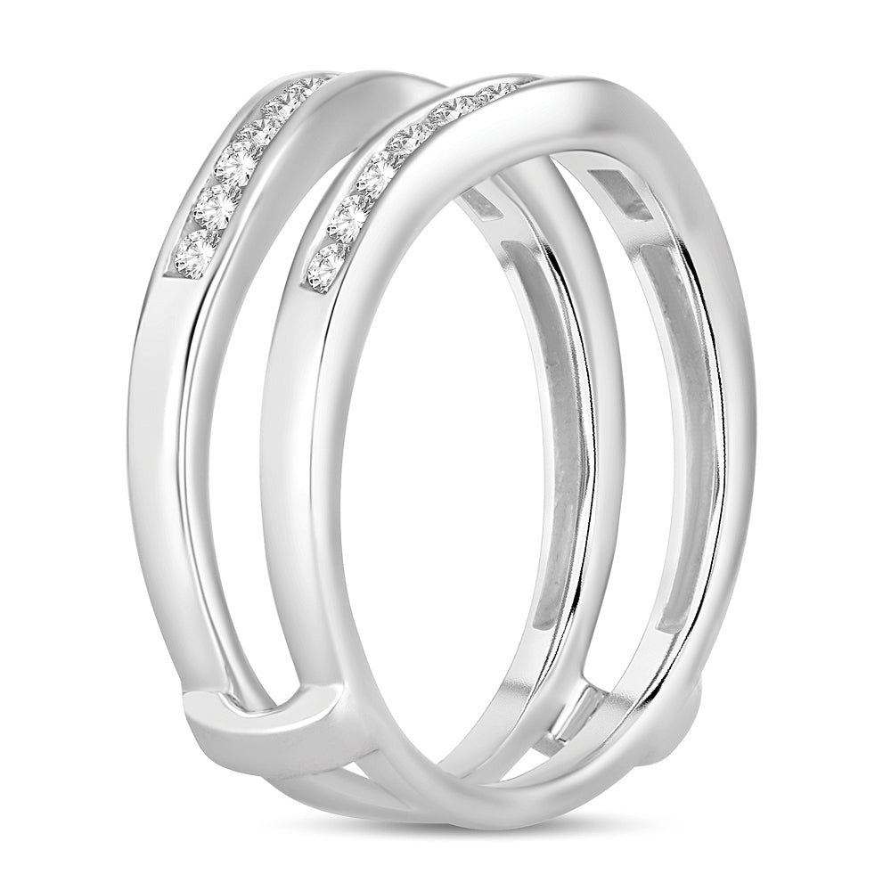 14k White Gold Lab Diamond Ring Guard Enhancer