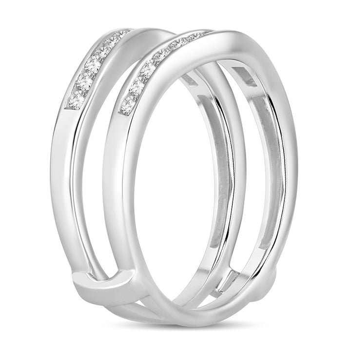 14k White Gold Lab Diamond Ring Guard Enhancer