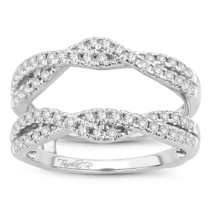 14k White Gold Lab Diamond Ring Guard Enhancer