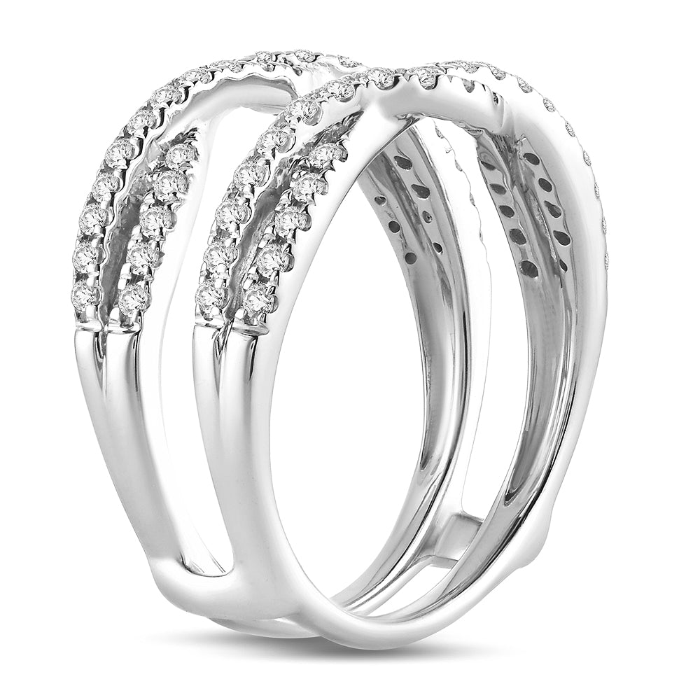 14k White Gold Lab Diamond Ring Guard Enhancer