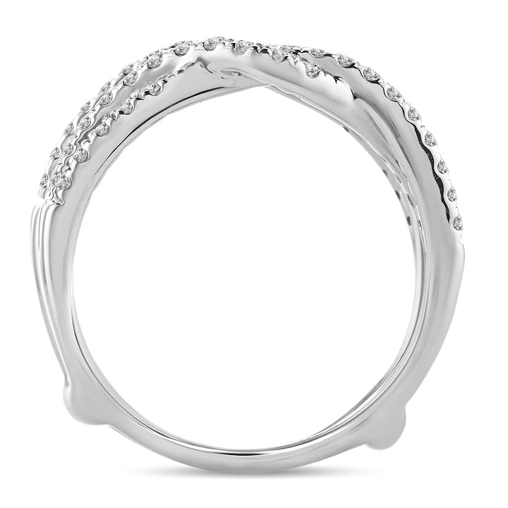 14k White Gold Lab Diamond Ring Guard Enhancer