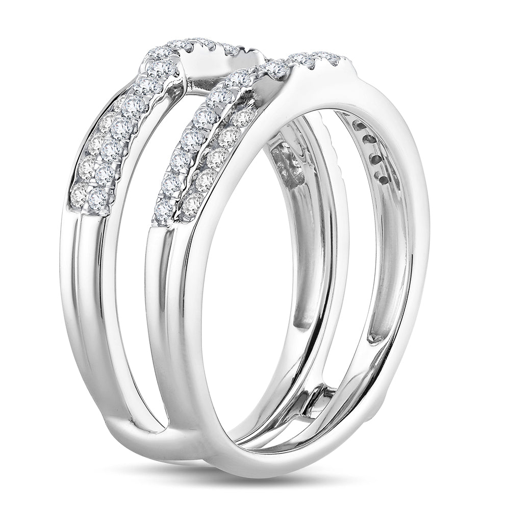 14K White Gold Lab Diamond Ring Guard Enhancer