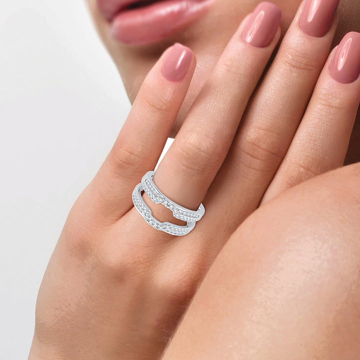 14K White Gold Lab Diamond Ring Guard Enhancer