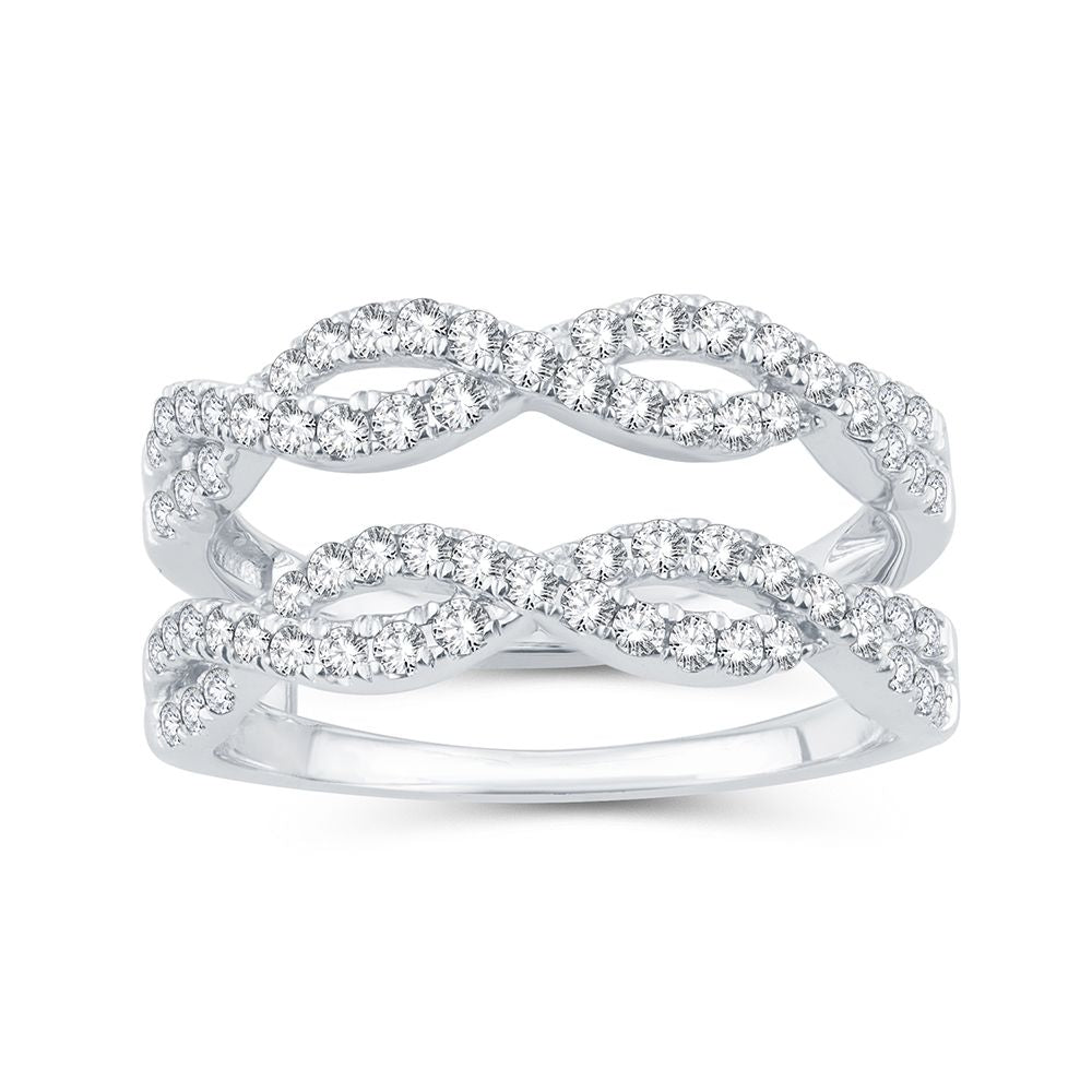 14k White Gold Lab Diamond Ring Guard Enhancer