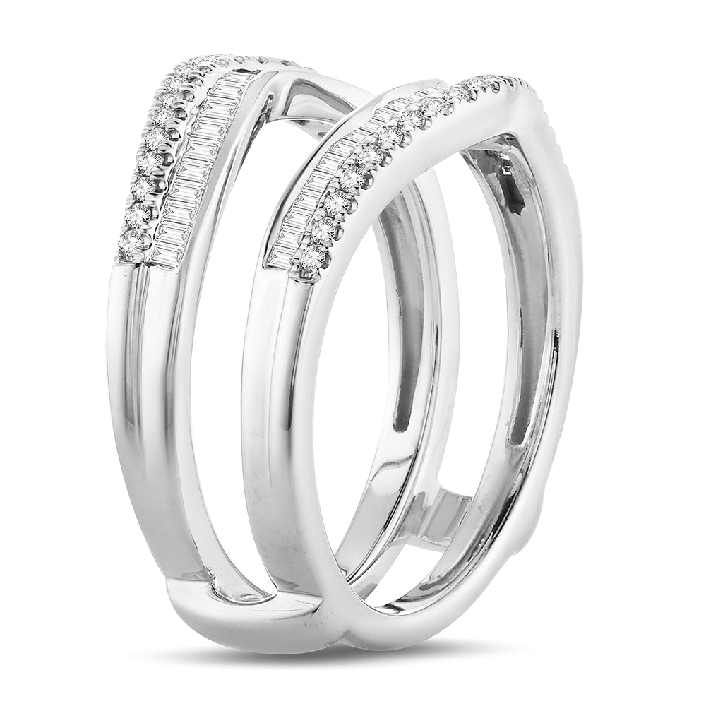 14K White Gold Lab Diamond Ring Guard Enhancer