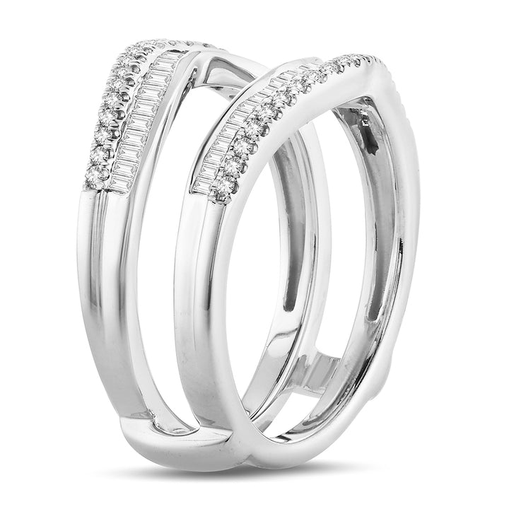 14K White Gold Lab Diamond Ring Guard Enhancer