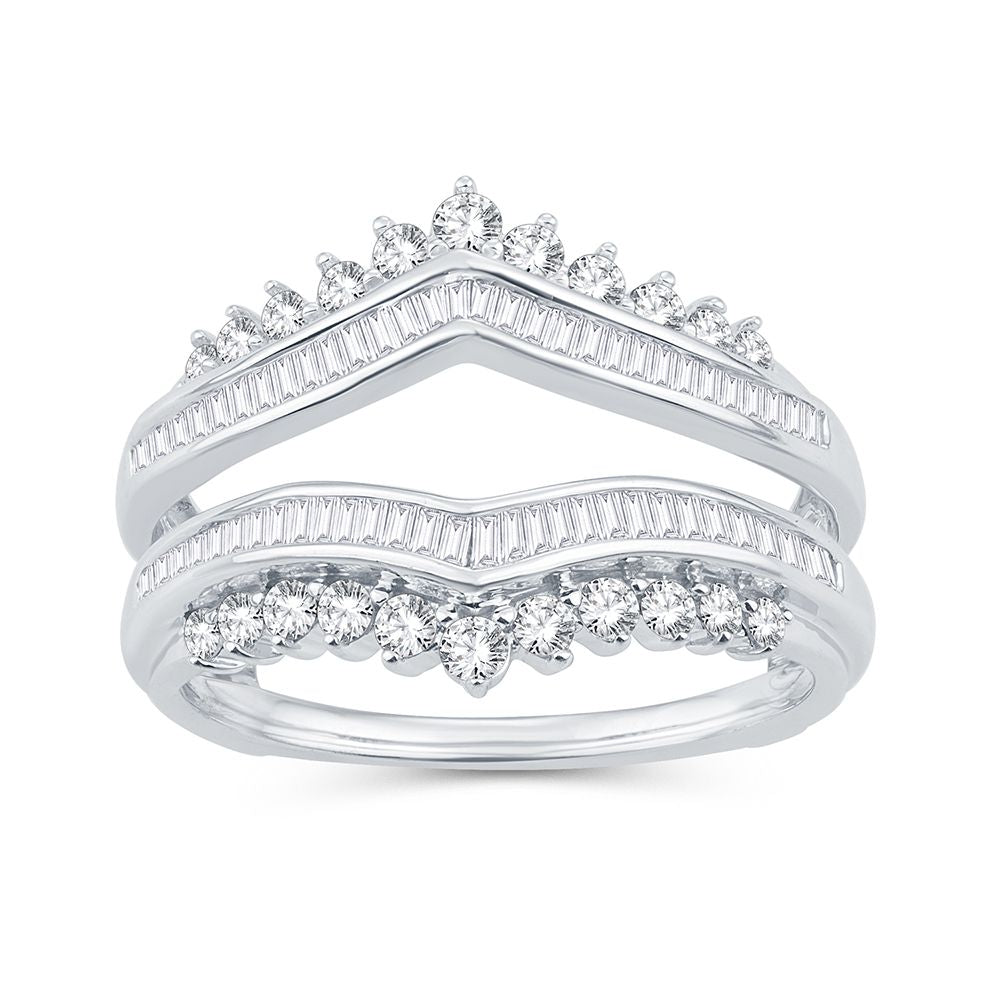 14k White Gold Lab Diamond Ring Guard Enhancer