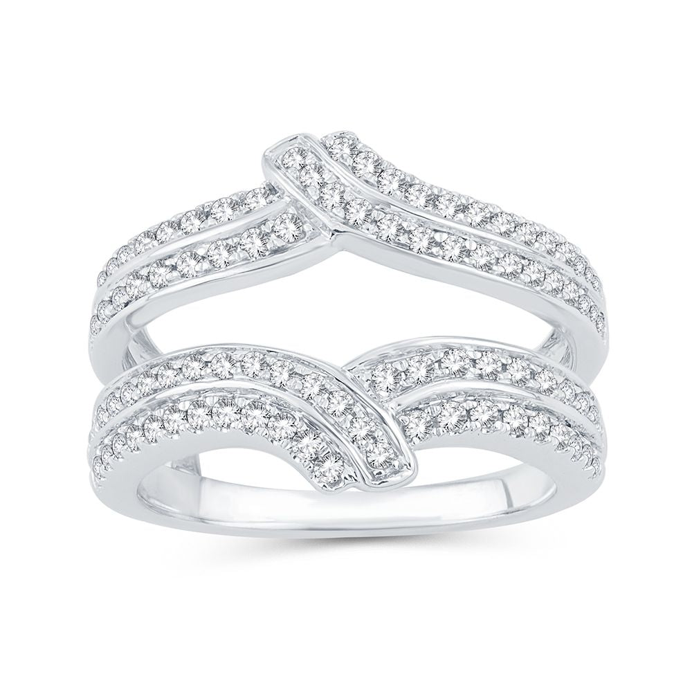 14k White Gold Lab Diamond Ring Guard Enhancer