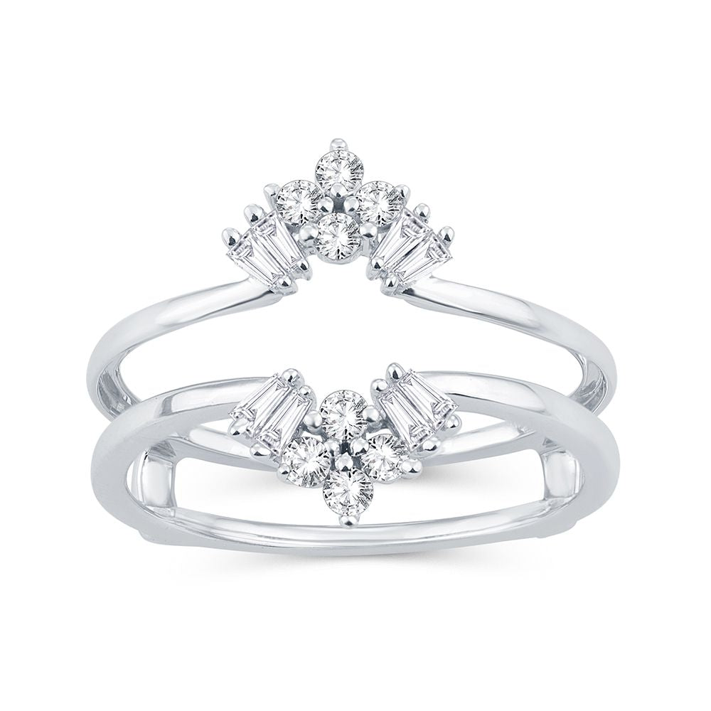 14k White Gold Lab Diamond Ring Guard Enhancer