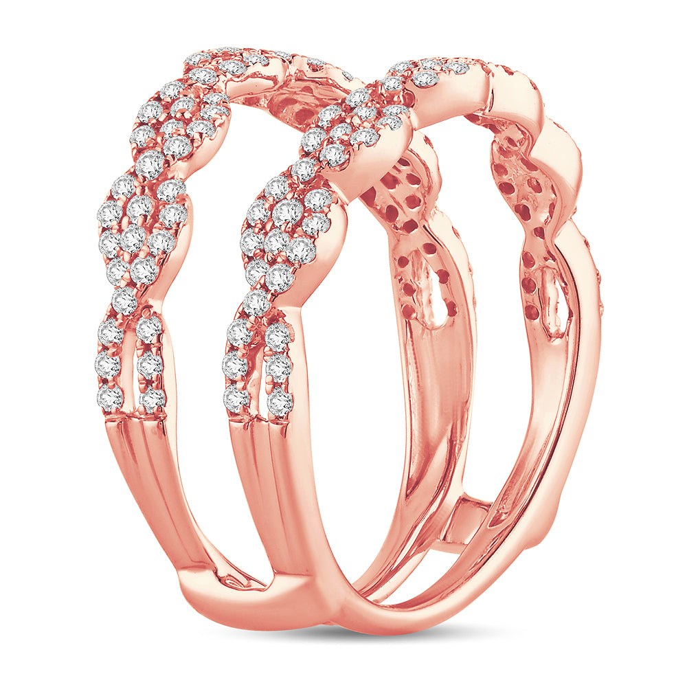 14k Rose Gold Lab Diamond Ring Guard Enhancer