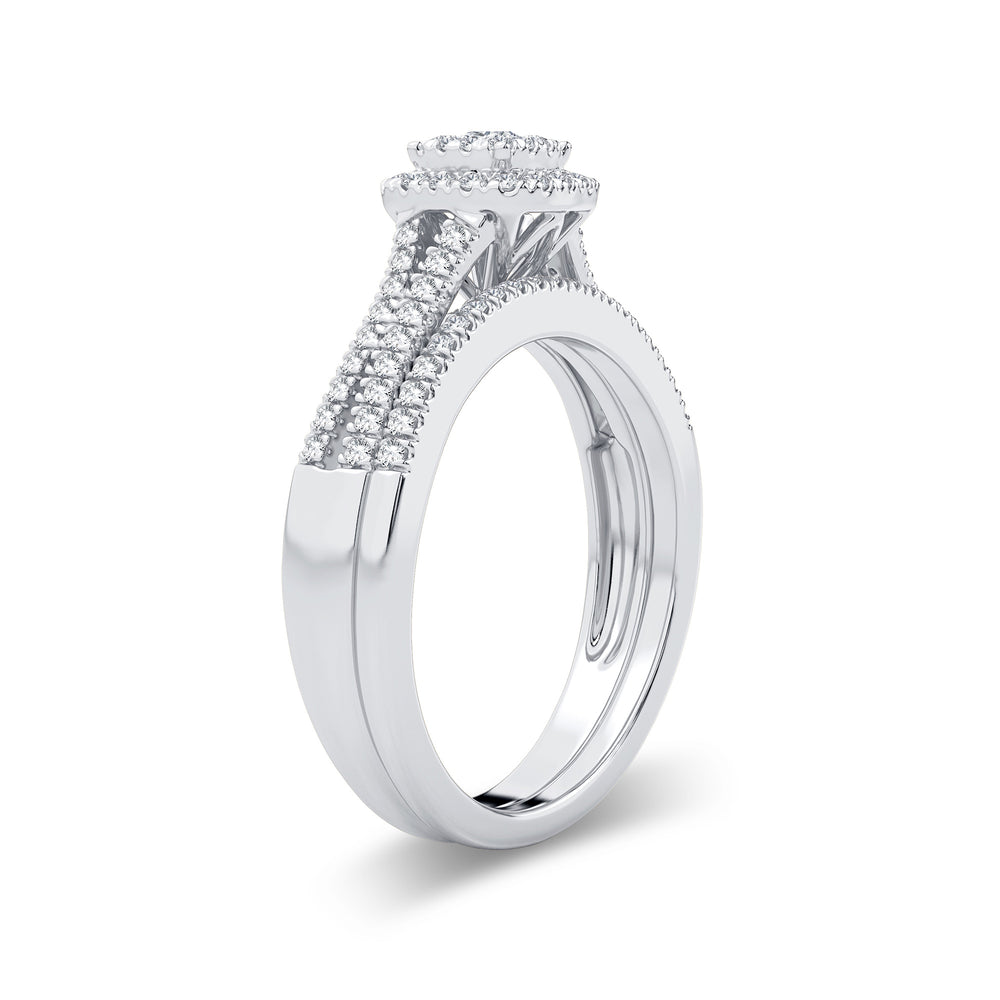Sparkling 14K White Gold Lab Diamond Bridal Ring (0.38CT)