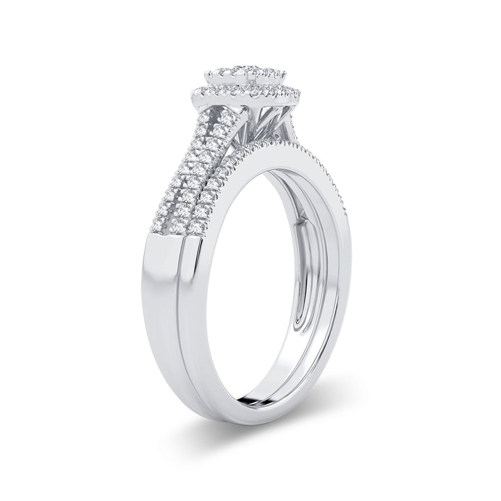 Sparkling 14K White Gold Lab Diamond Bridal Ring (0.38CT)