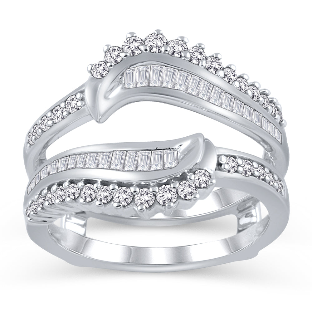 14k White Gold Lab Diamond Ring Guard Enhancer