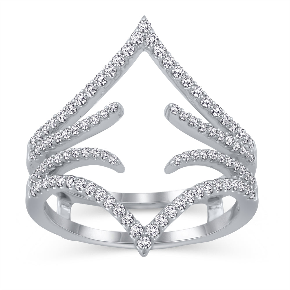 14k White Gold Lab Diamond Ring Guard Enhancer