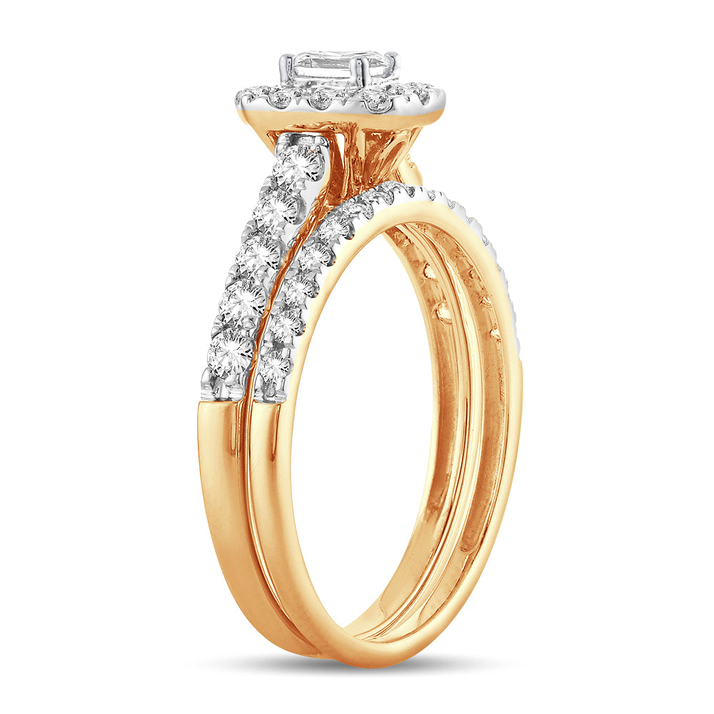 14K Yellow Gold Lab Diamond Bridal Ring - Timeless Elegance
