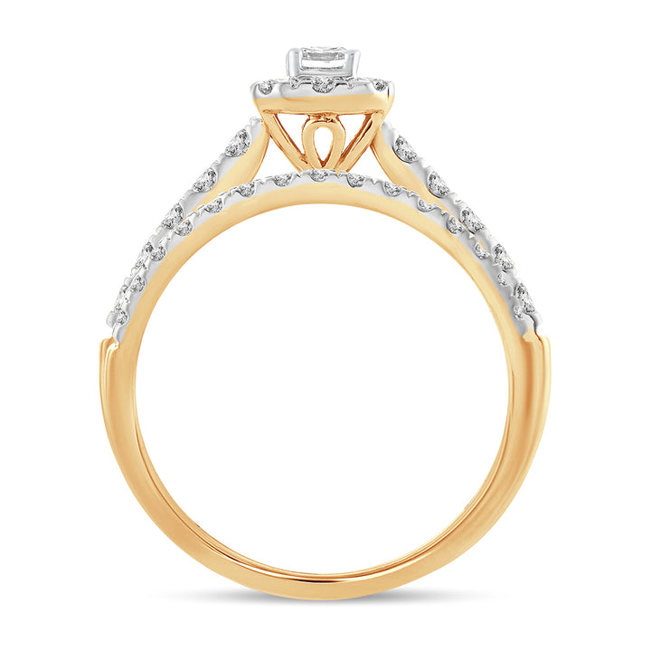 14K Yellow Gold Lab Diamond Bridal Ring - Timeless Elegance