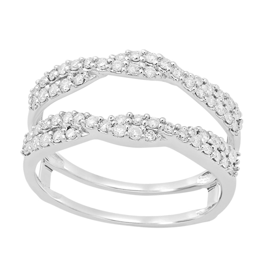 Sparkling 14k White Gold 0.50CT Lab Diamond Ring Guard