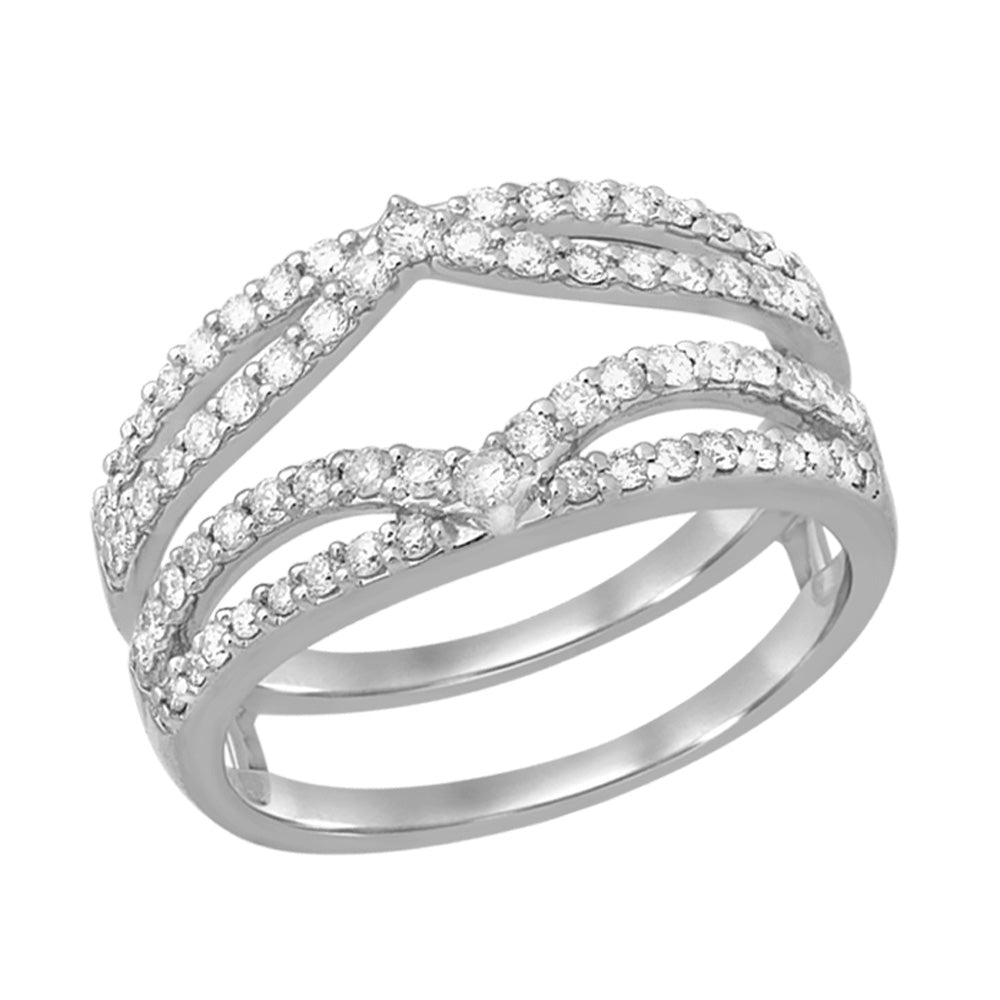 Sparkling 14k White Gold Lab Diamond Ring Guard Enhancer