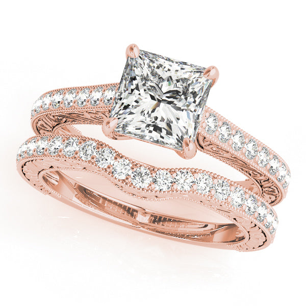 18K Rose Gold Diamond Engagement Ring 0.5 CTW