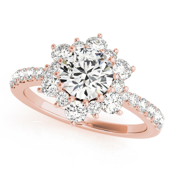 14K Rose Gold 1.87 ctw Round Diamond Engagement Ring