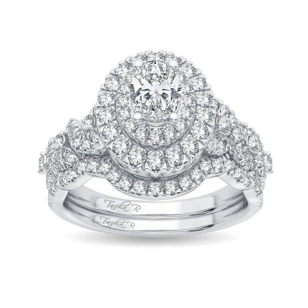 Brilliant 14k White Gold 1CT Lab Diamond Bridal Ring