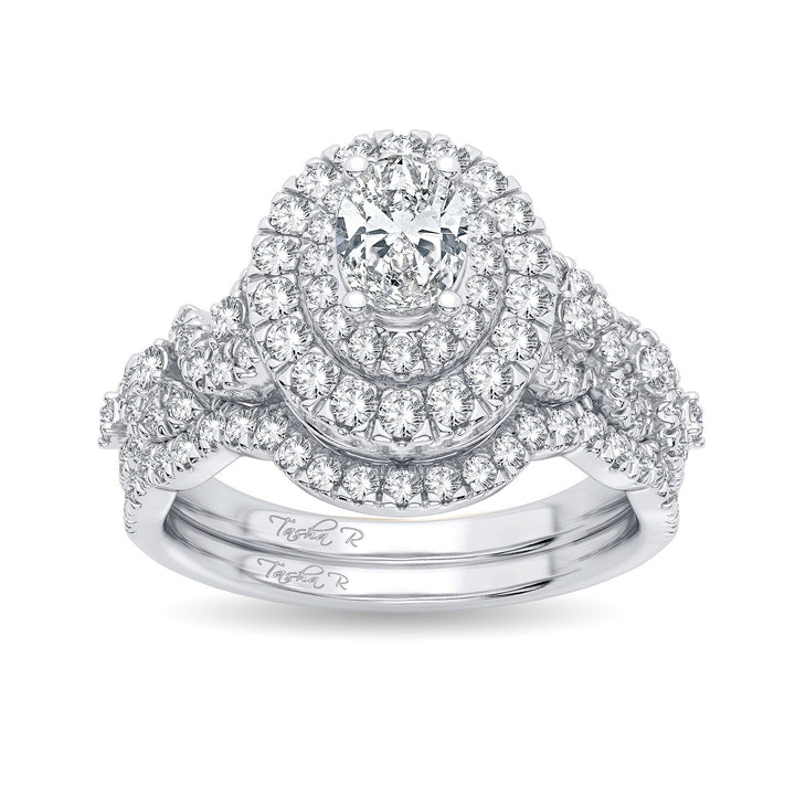 Brilliant 14k White Gold 1CT Lab Diamond Bridal Ring