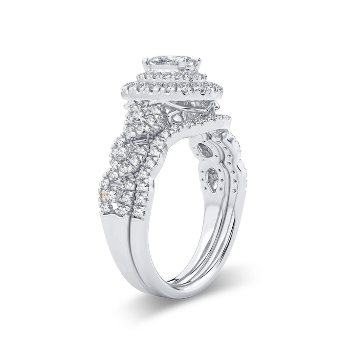 Brilliant 14k White Gold 1CT Lab Diamond Bridal Ring