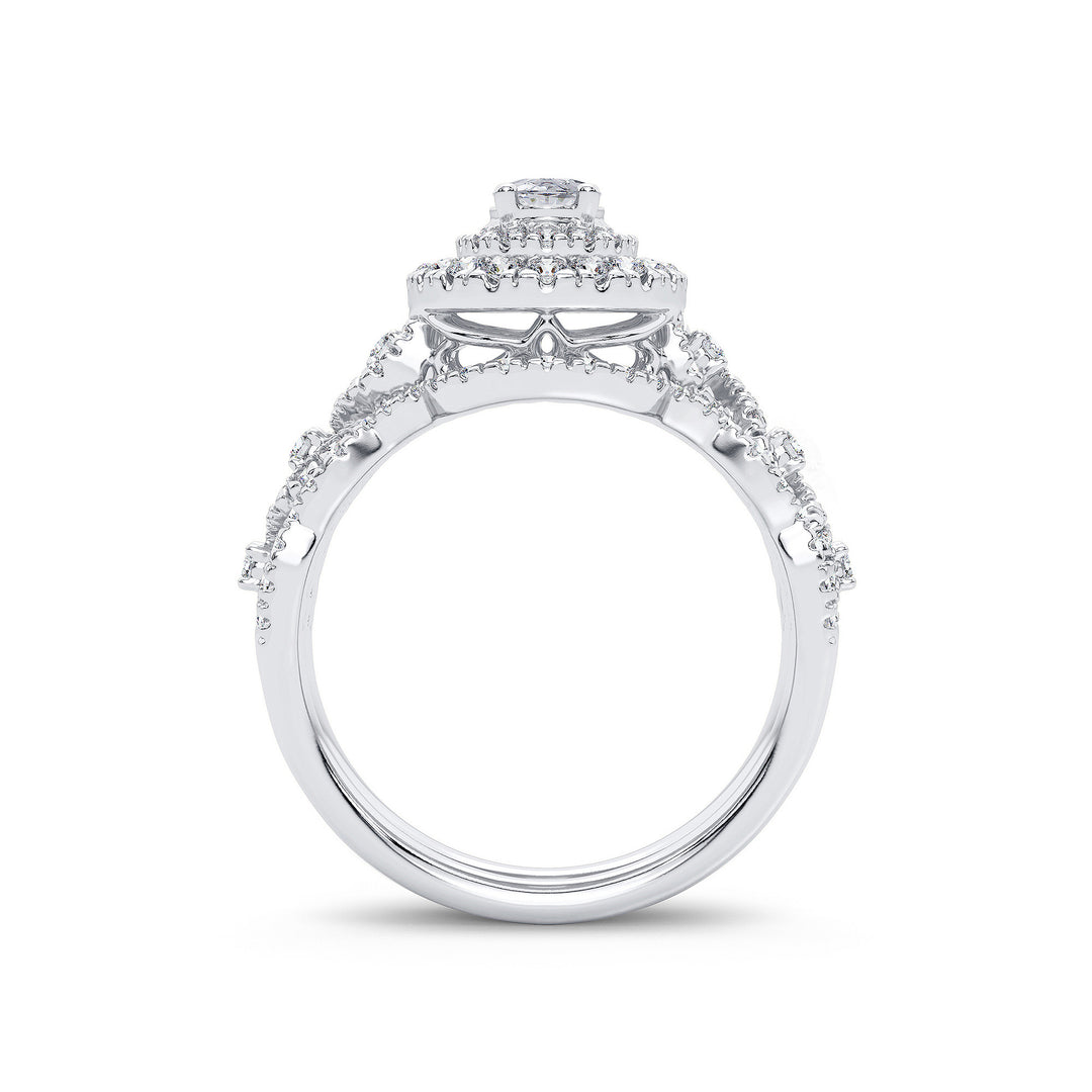 Brilliant 14k White Gold 1CT Lab Diamond Bridal Ring