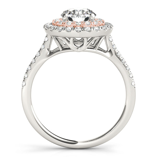 14K Rose Gold 1 CT Diamond Halo Engagement Ring
