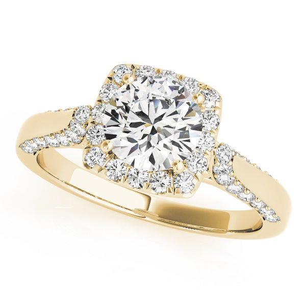 14K Yellow Gold 1 CT Diamond Halo Engagement Ring