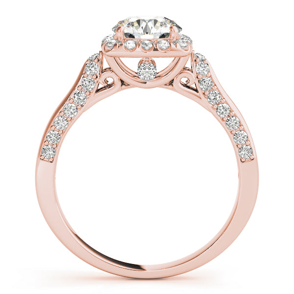 14K Rose Gold 1 CT Diamond Halo Engagement Ring