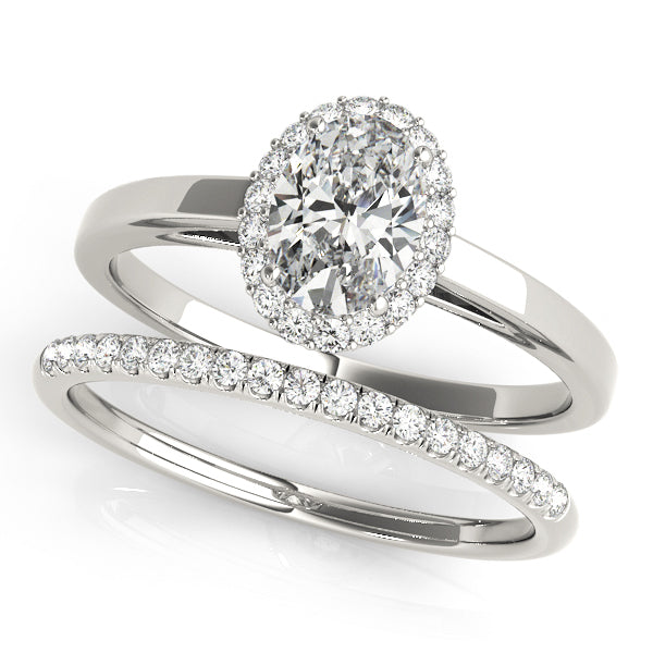 Oval Diamond Halo Engagement Ring
