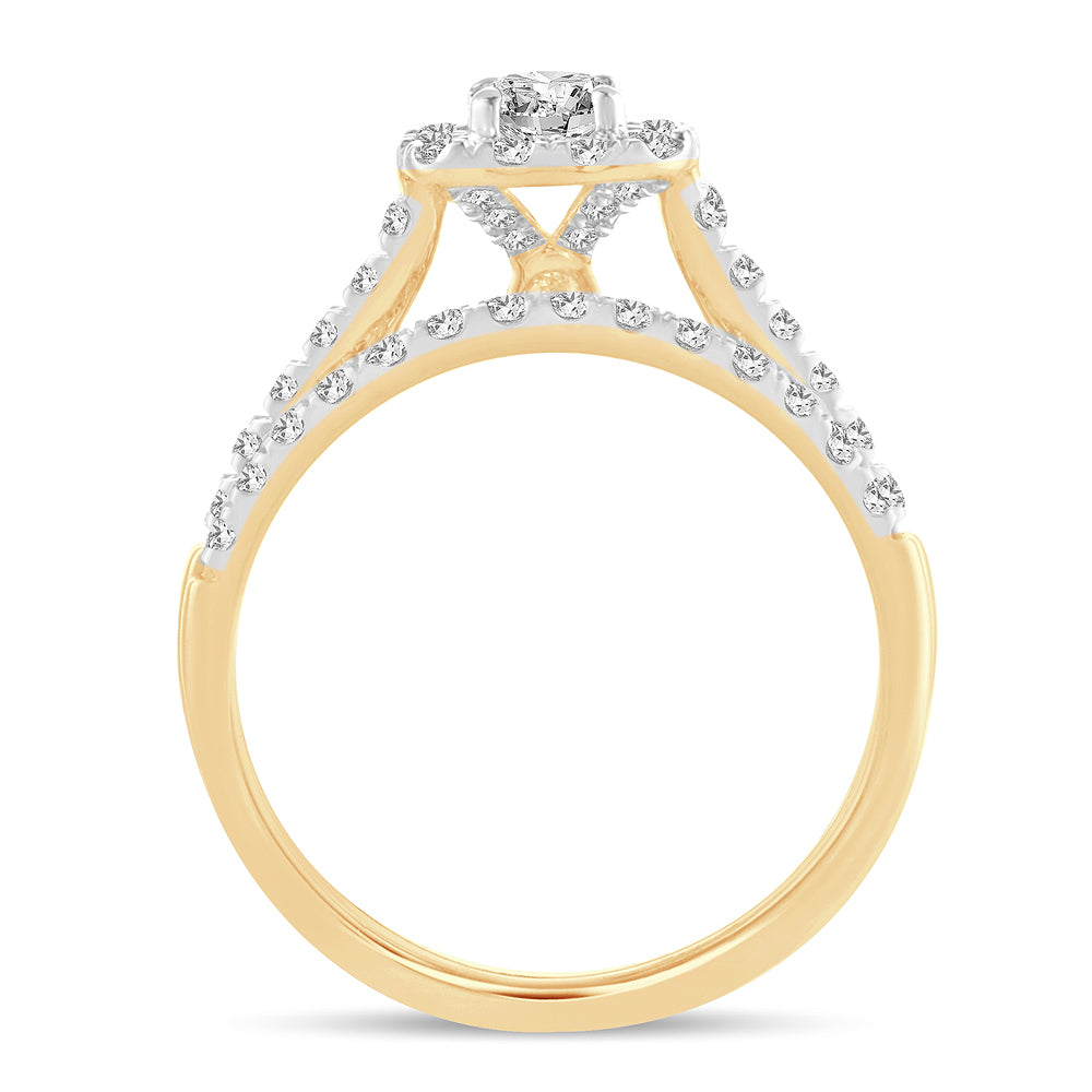 10k Yellow Gold 1CT Lab Grown Diamond Bridal Ring Set