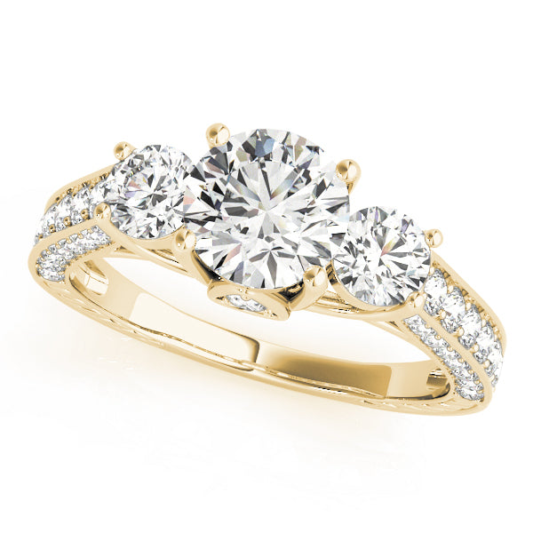 ENGAGEMENT RINGS 3 STONE ROUND