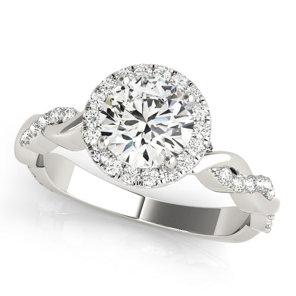 Round Diamond Halo Engagement Ring